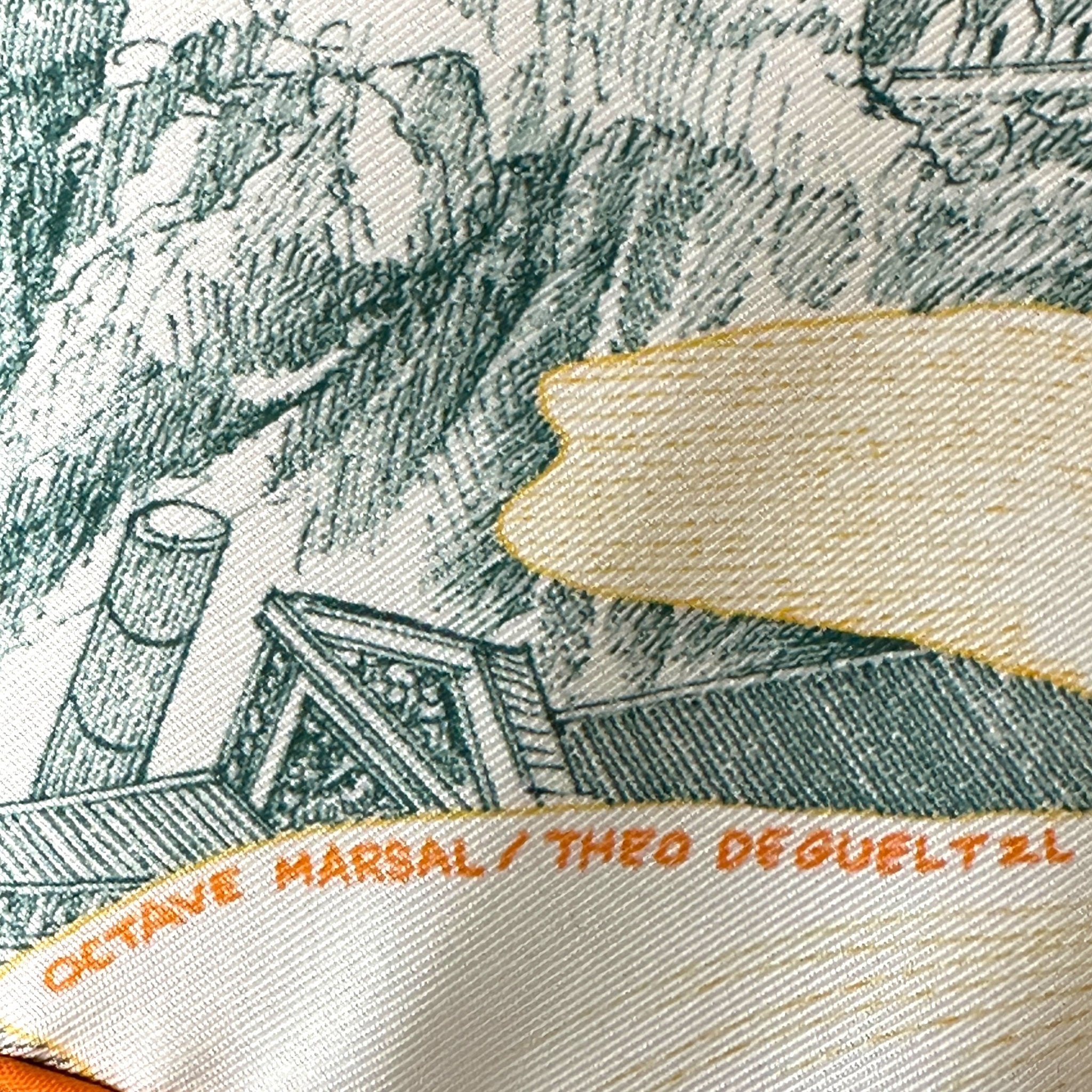 À l'ombre des pivoines - FOULARD HERMES 90 - Carré Society