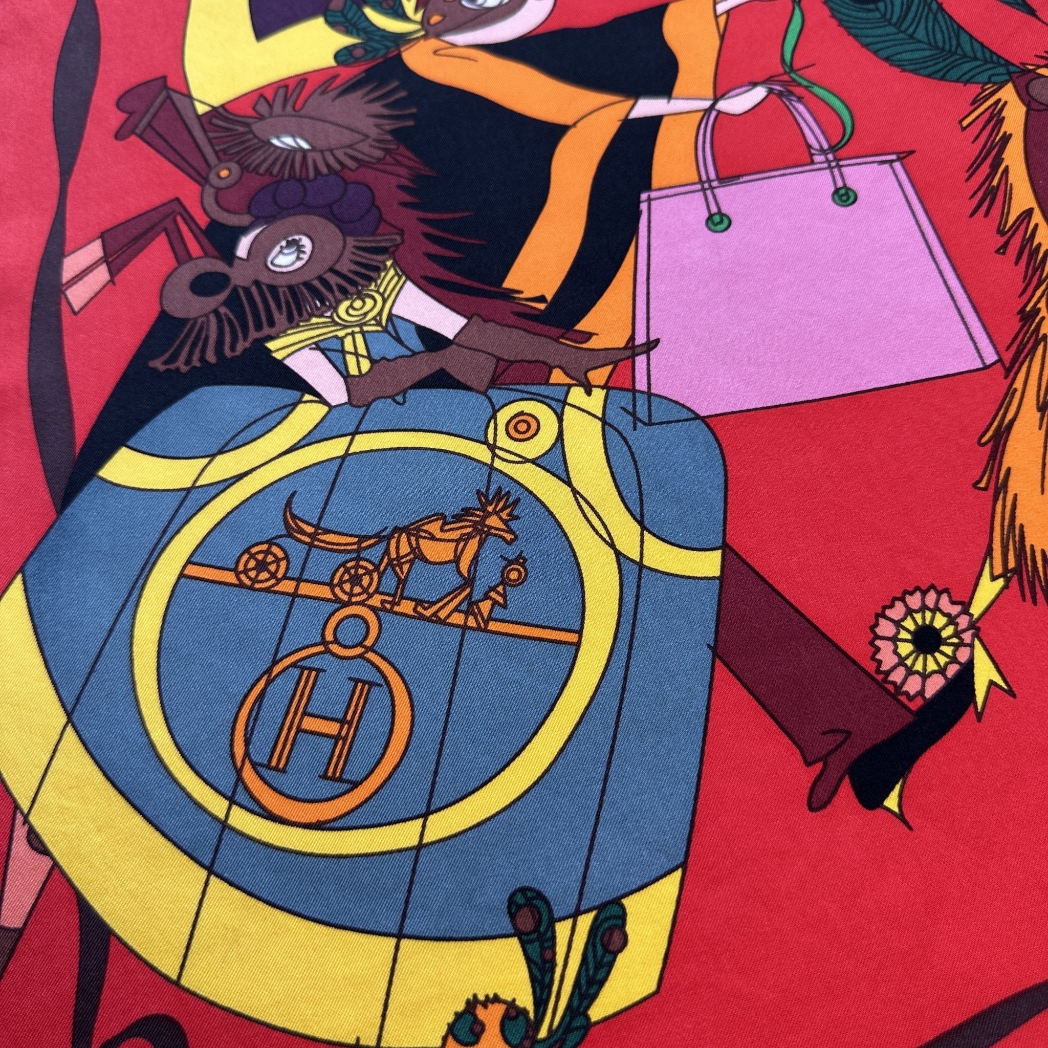 dessin du logo Hermès cheval avec calèche