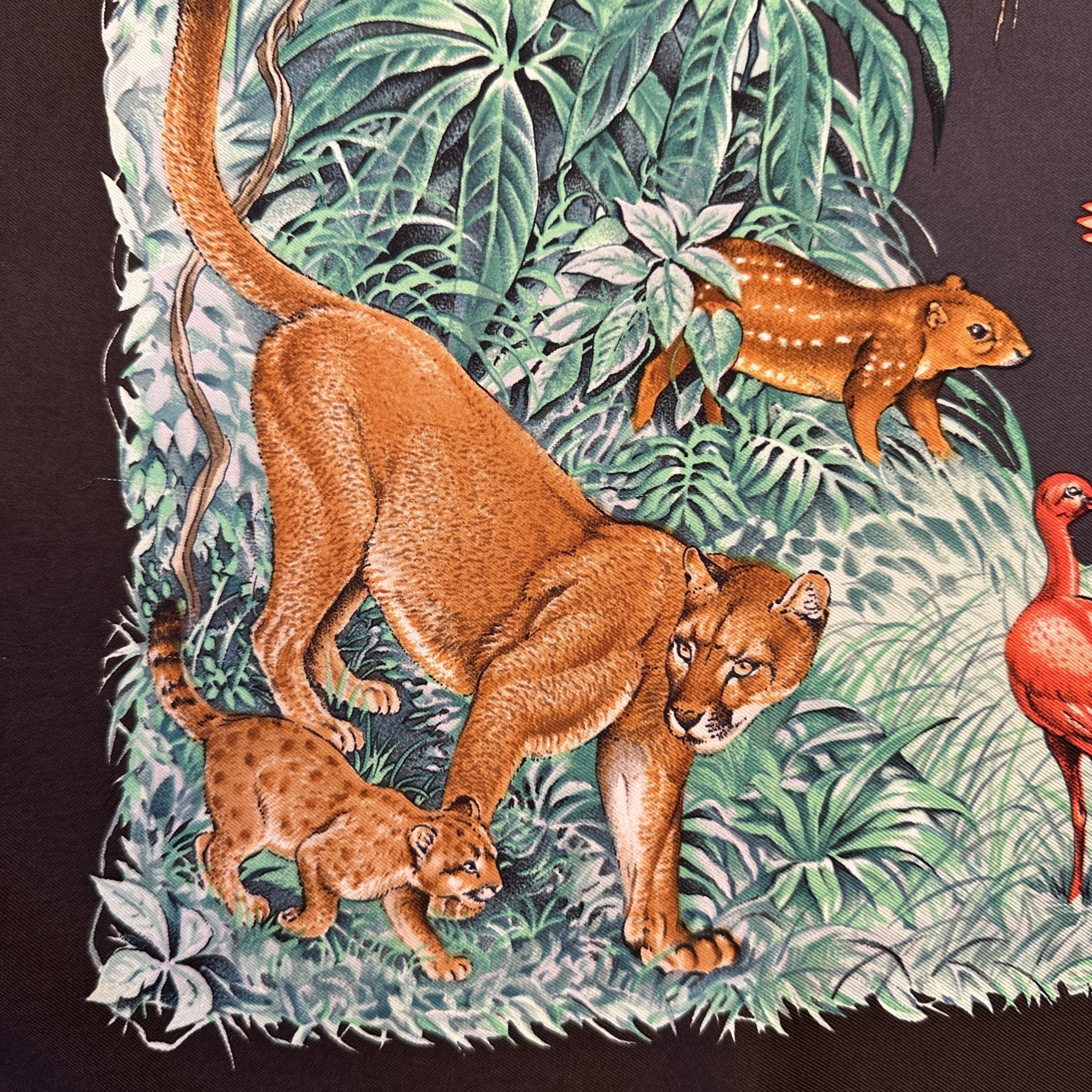 foulard carre hermes equateur par robert dallet marron