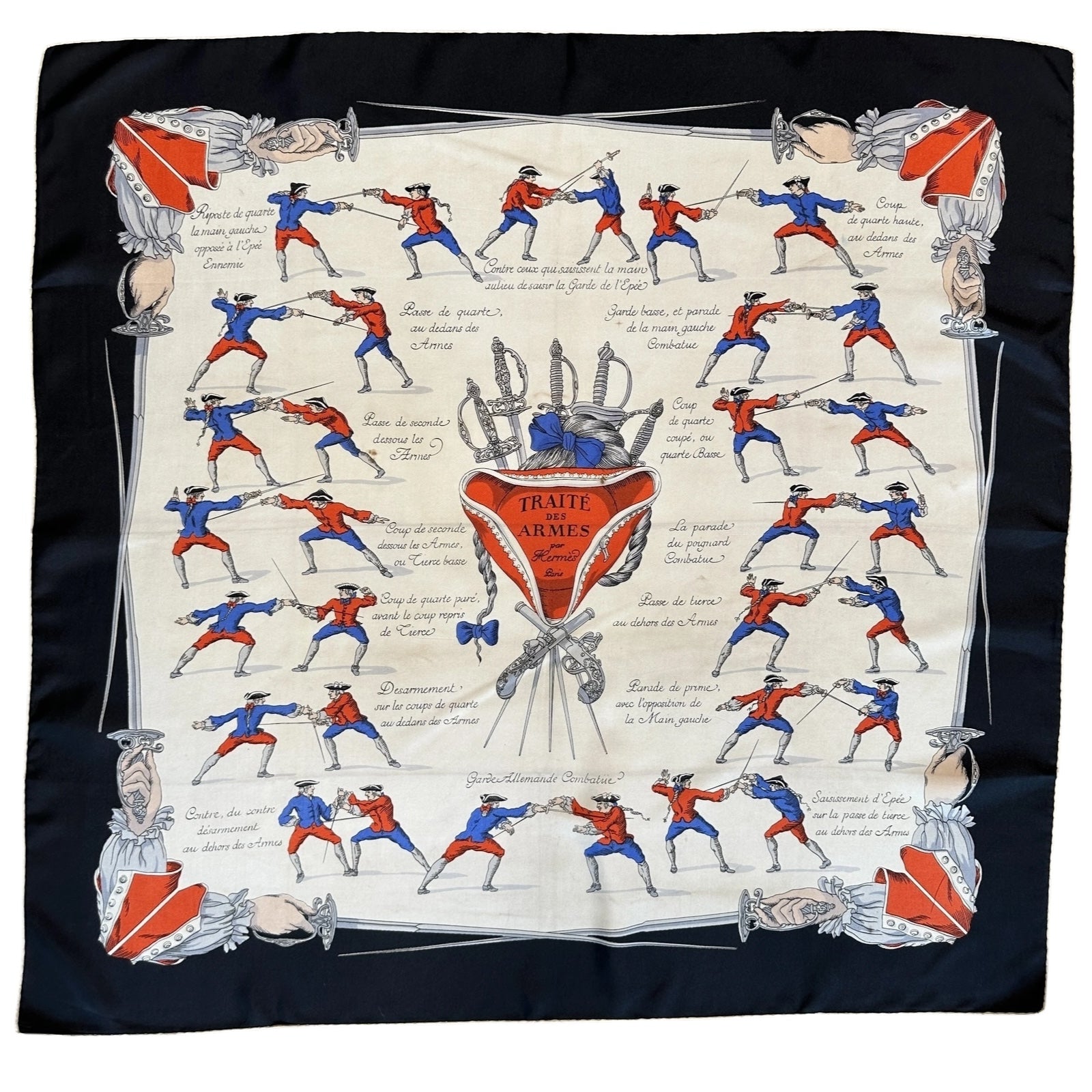 Carré Hermès Traité des Armes 90 cm en soie, Hugo Grygkar 1951