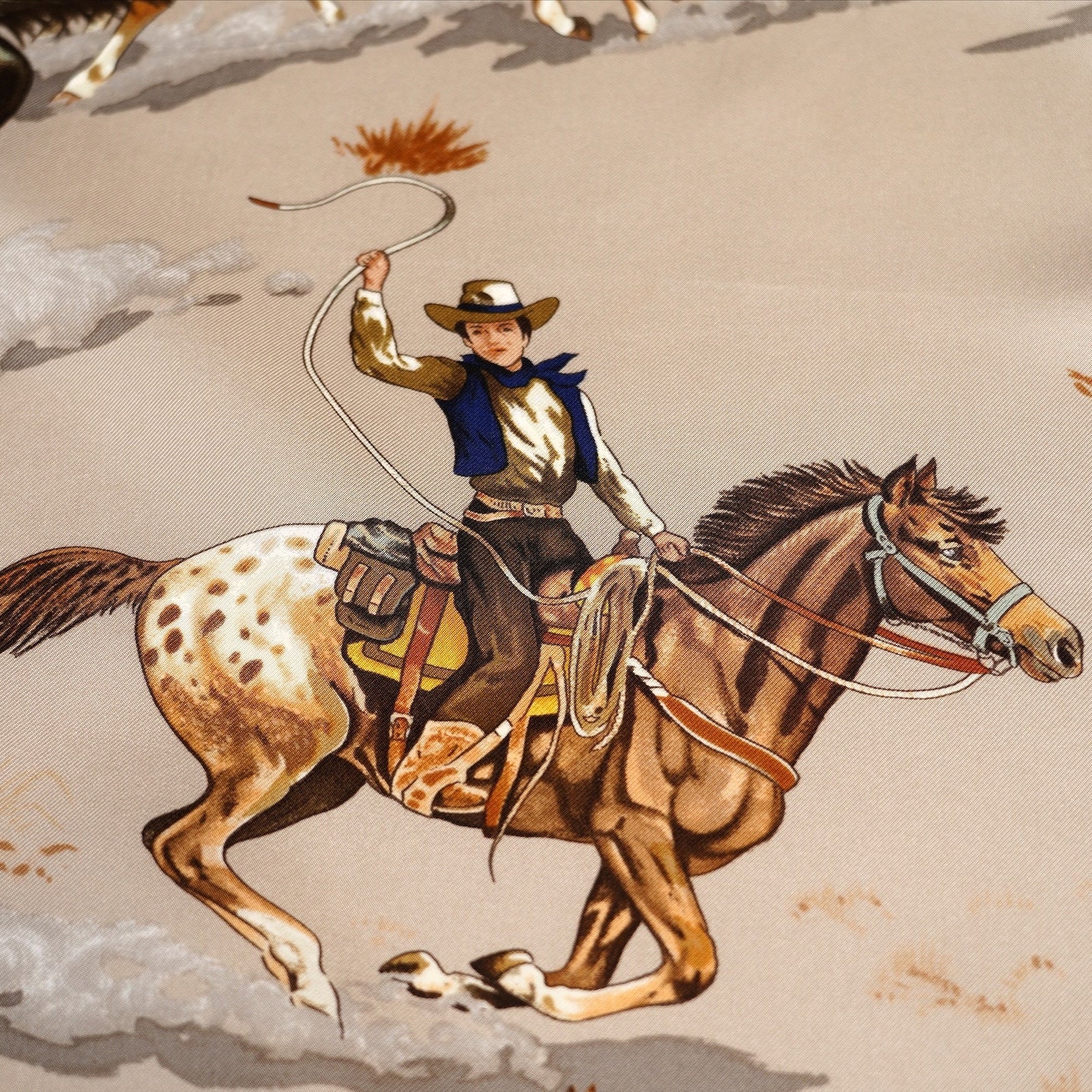 Carré Hermès 90 cm – Les Mustangs – Robert Dallet (1993)