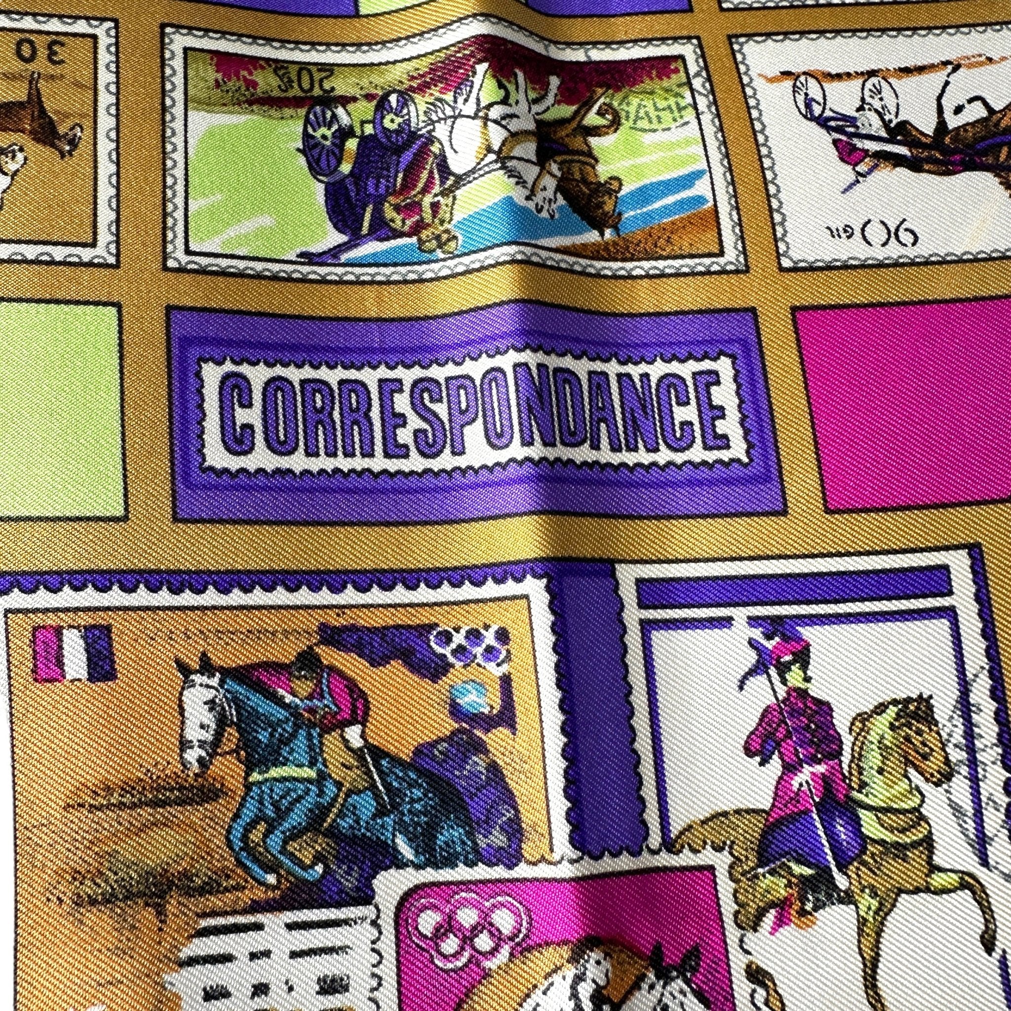 CORRESPONDENCE - HERMES SCARF - CATY LATHAM - EXCELLENT CONDITION