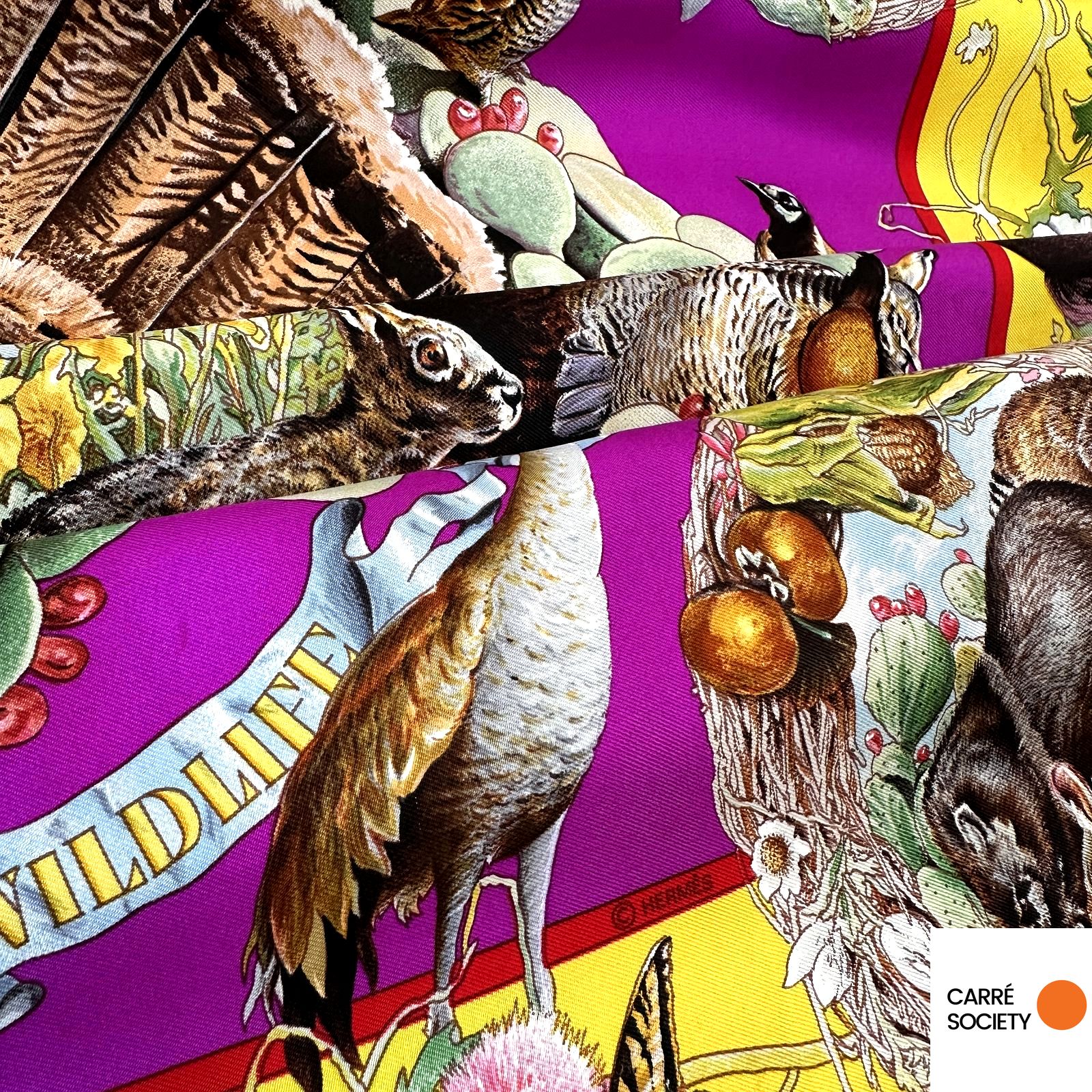 HERMES スカーフ ライオンと植物 HERMES スカーフ ライオンと植物